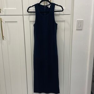 Dianne Von Furstenberg Teyla Navy Blue Midi Dress